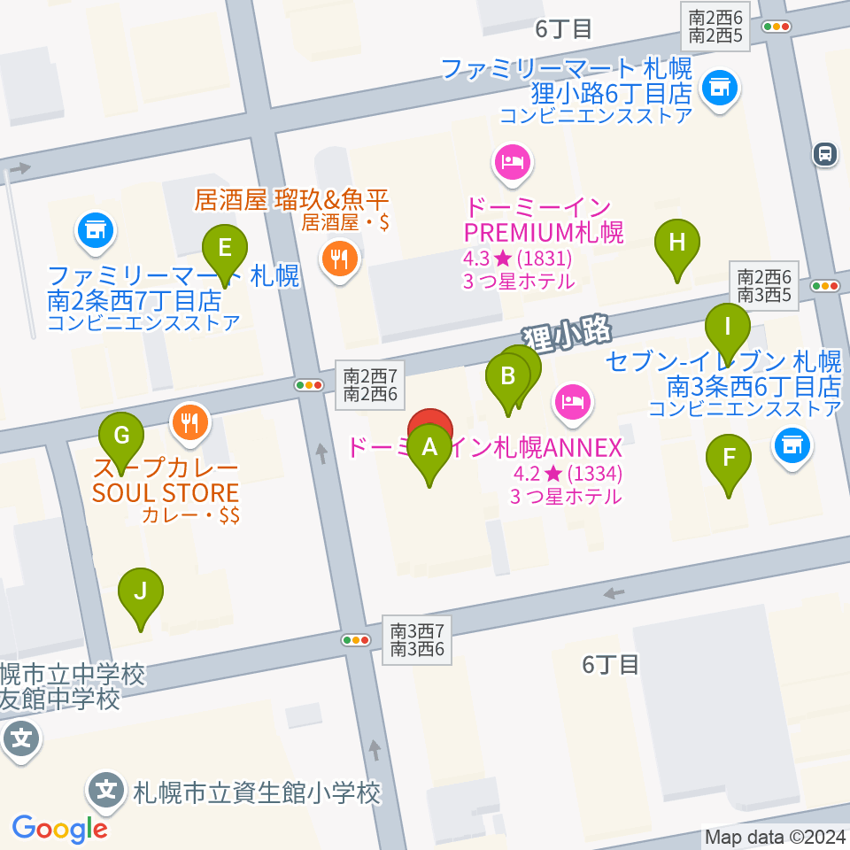 シアターキノ周辺のカフェ一覧地図