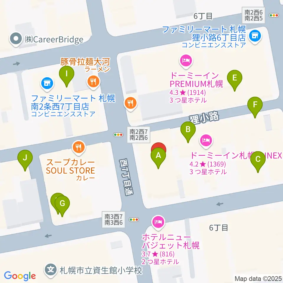 シアターキノ周辺のカフェ一覧地図