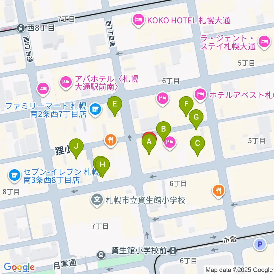 シアターキノ周辺のカフェ一覧地図