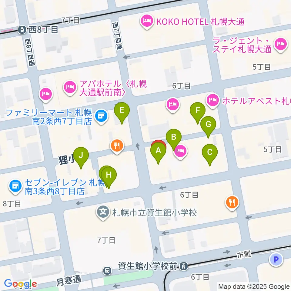 シアターキノ周辺のカフェ一覧地図
