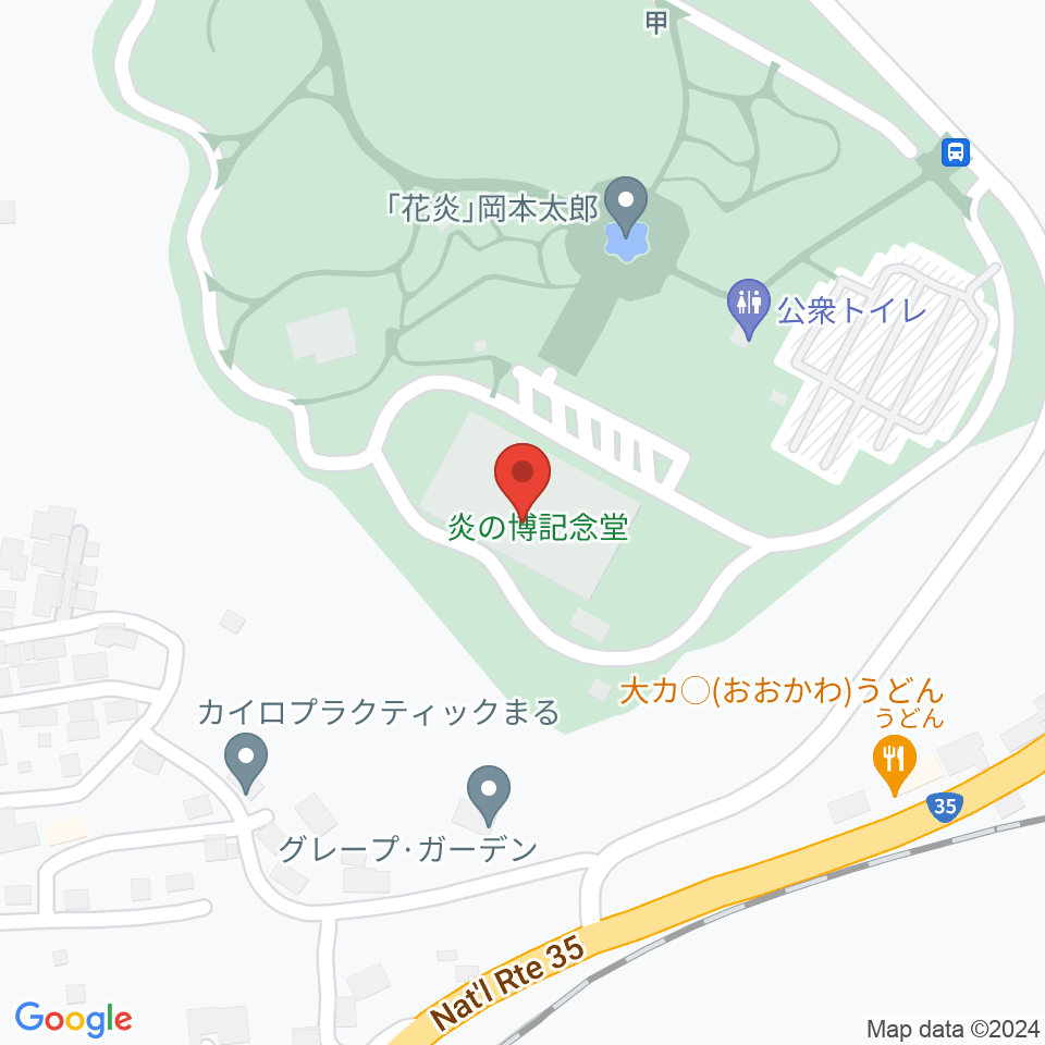 炎の博記念堂周辺のカフェ一覧地図