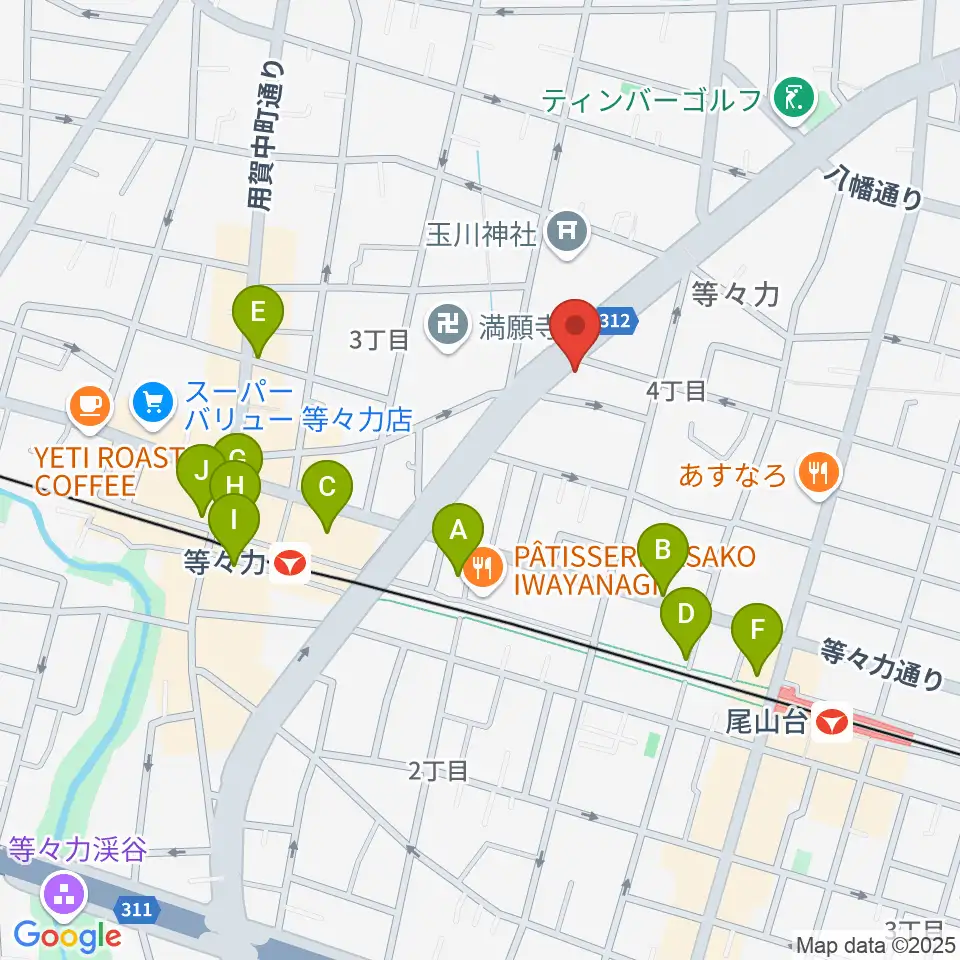 ベースショップ高崎周辺のカフェ一覧地図
