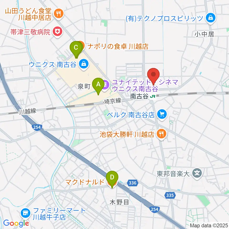 鶴屋弓弦堂周辺のカフェ一覧地図