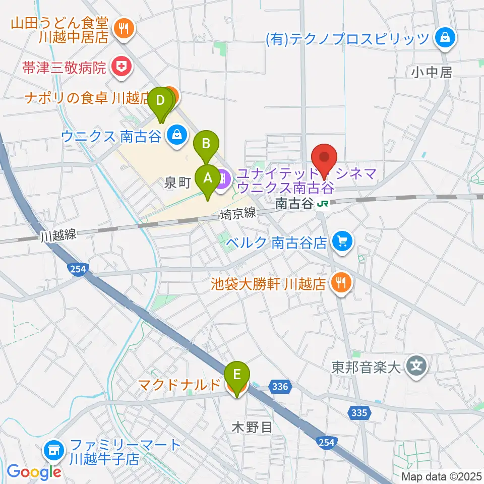 鶴屋弓弦堂周辺のカフェ一覧地図