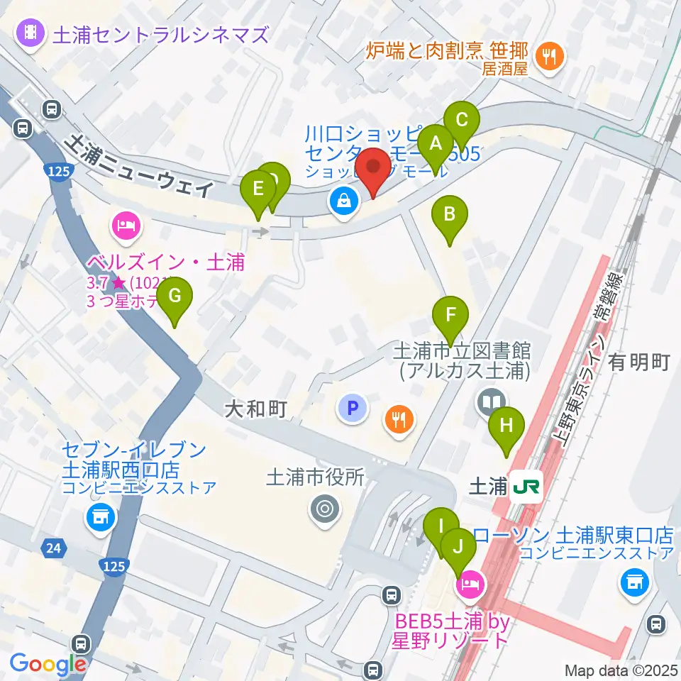 LINER NOTES周辺のカフェ一覧地図