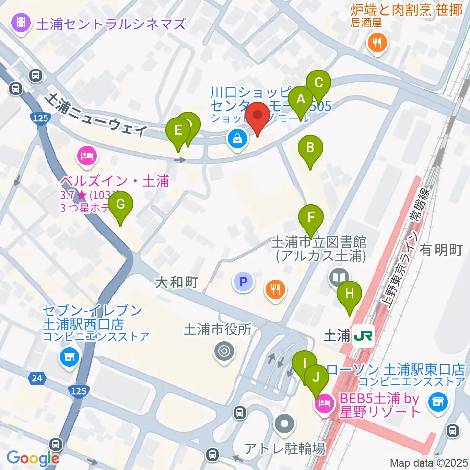 LINER NOTES周辺のカフェ一覧地図