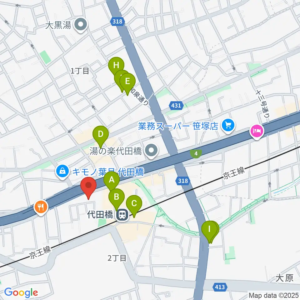 代田橋CHUBBY周辺のカフェ一覧地図