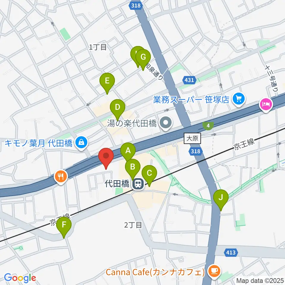 代田橋CHUBBY周辺のカフェ一覧地図
