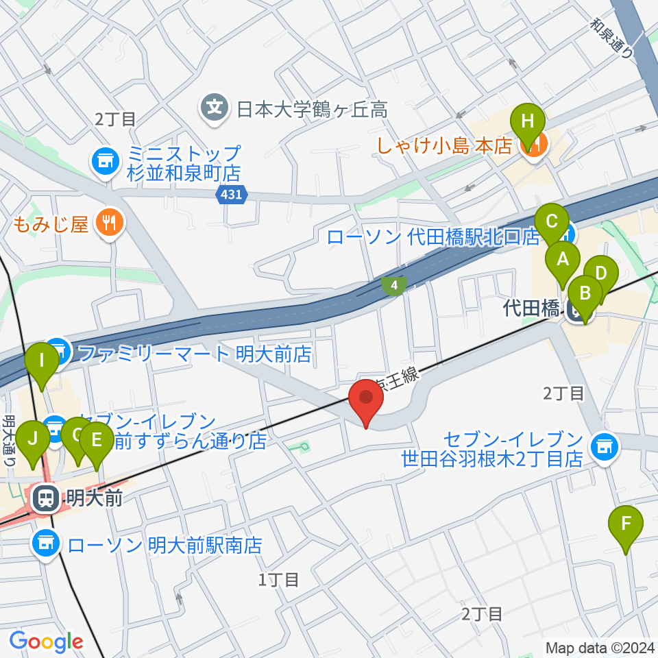 スタジオ・イヴ Stringraphy周辺のカフェ一覧地図