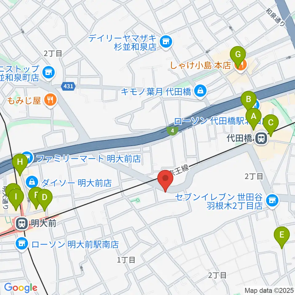 スタジオ・イヴ Stringraphy周辺のカフェ一覧地図