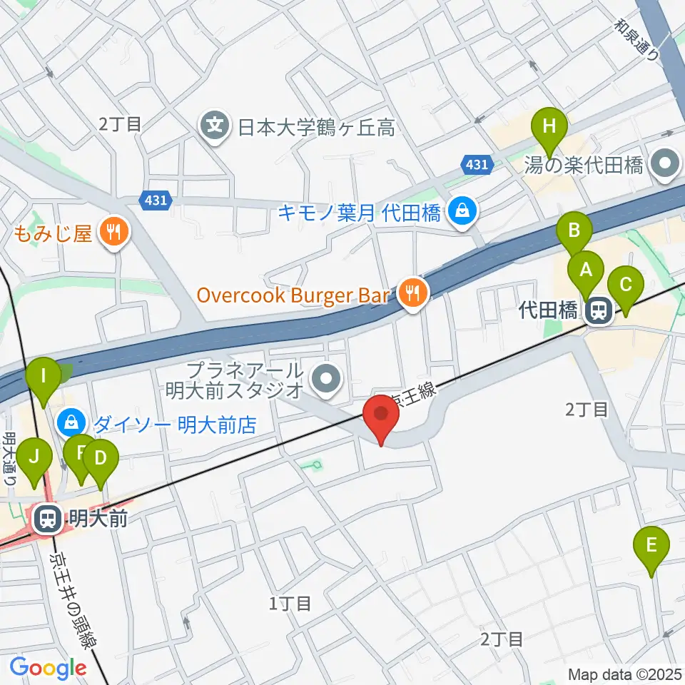 スタジオ・イヴ Stringraphy周辺のカフェ一覧地図