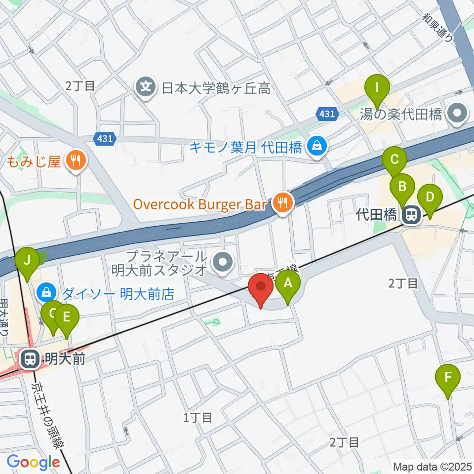 スタジオ・イヴ Stringraphy周辺のカフェ一覧地図
