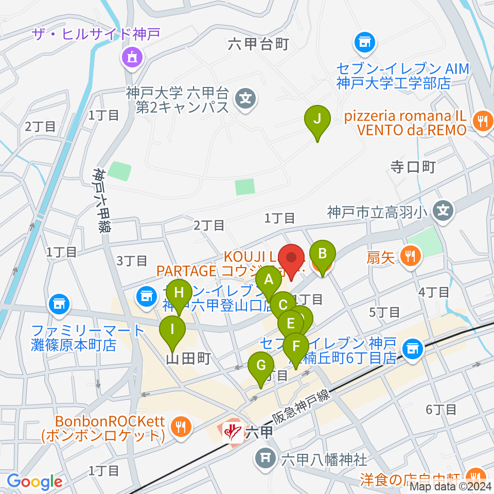 里夢 SATOM周辺のカフェ一覧地図