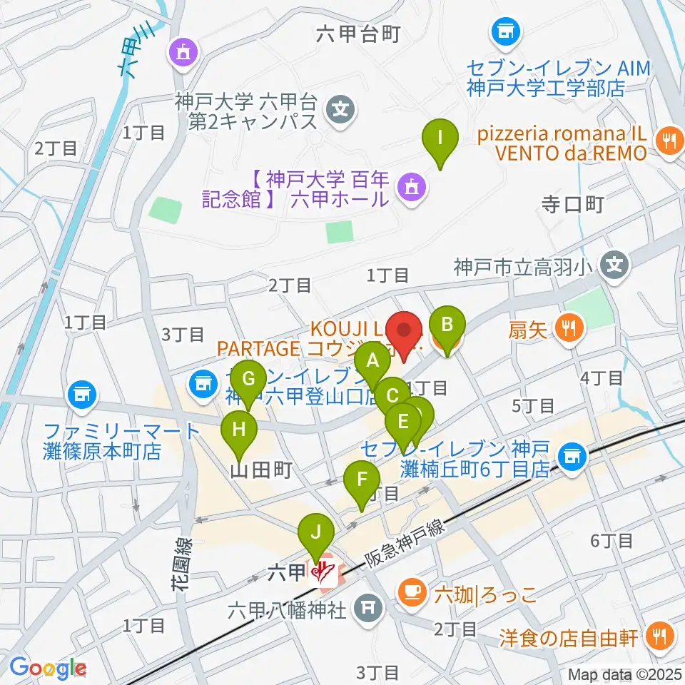 里夢 SATOM周辺のカフェ一覧地図