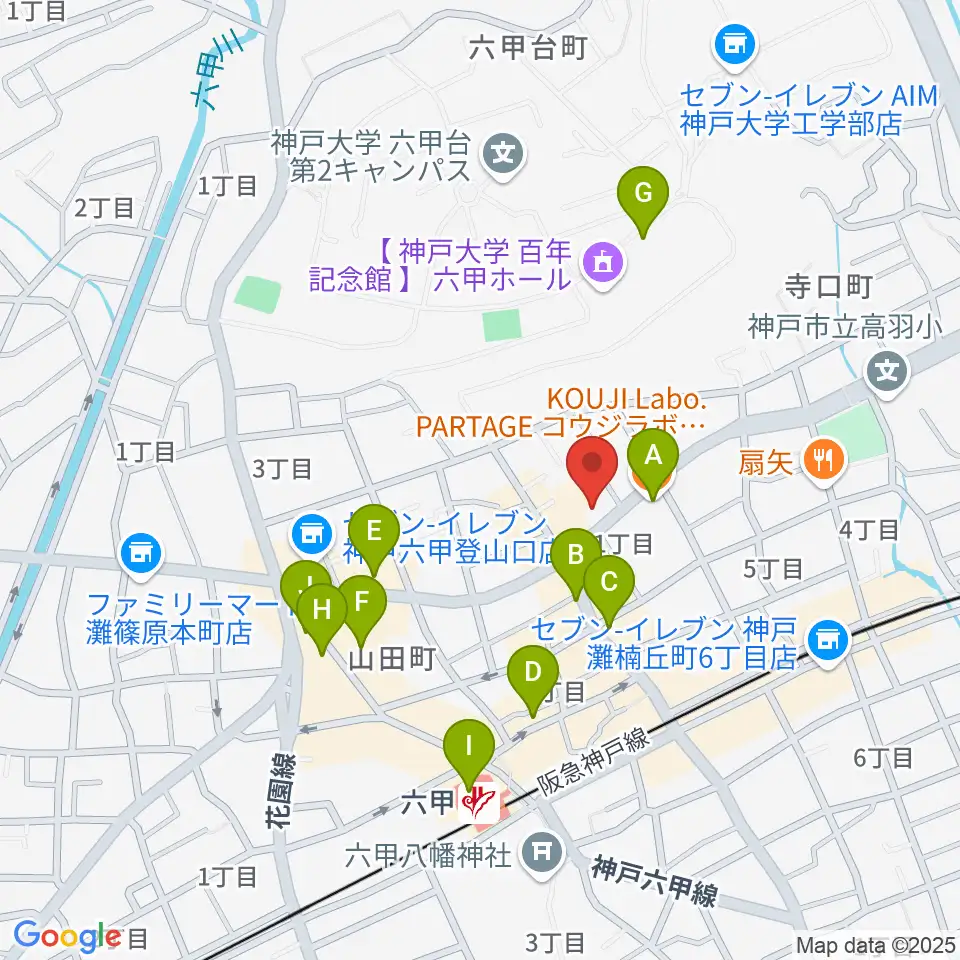 里夢 SATOM周辺のカフェ一覧地図