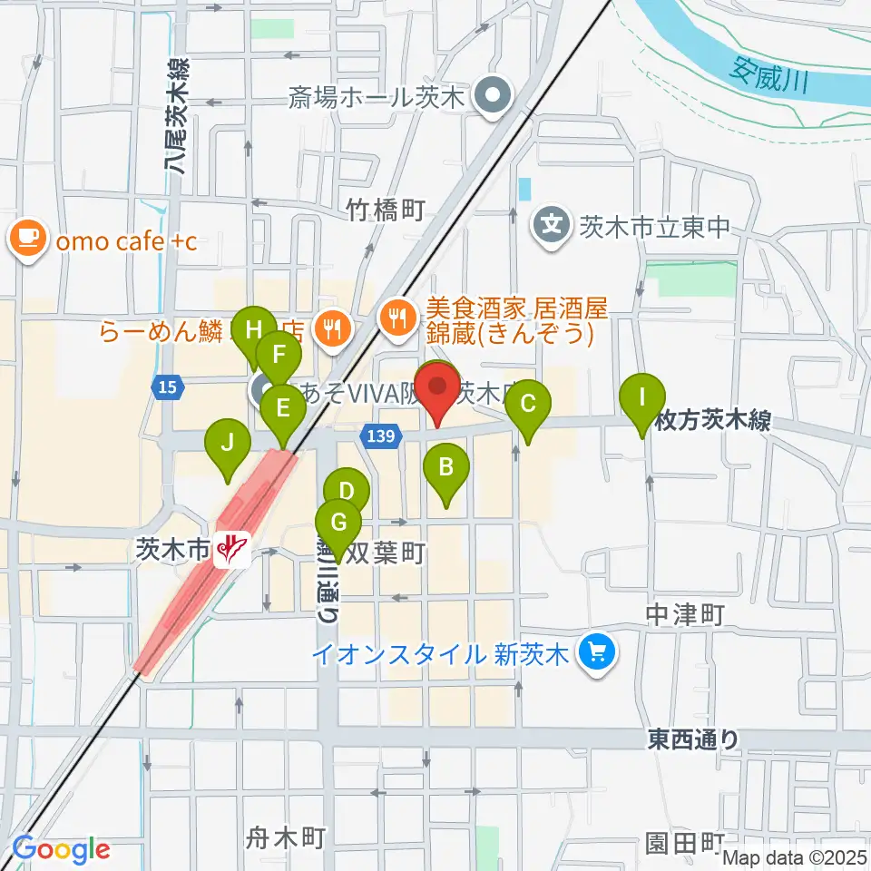 スタジオMSW周辺のカフェ一覧地図