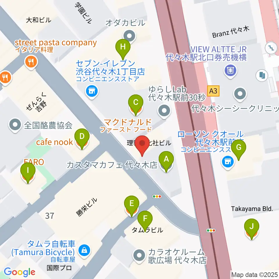 festina-lente music school周辺のカフェ一覧地図