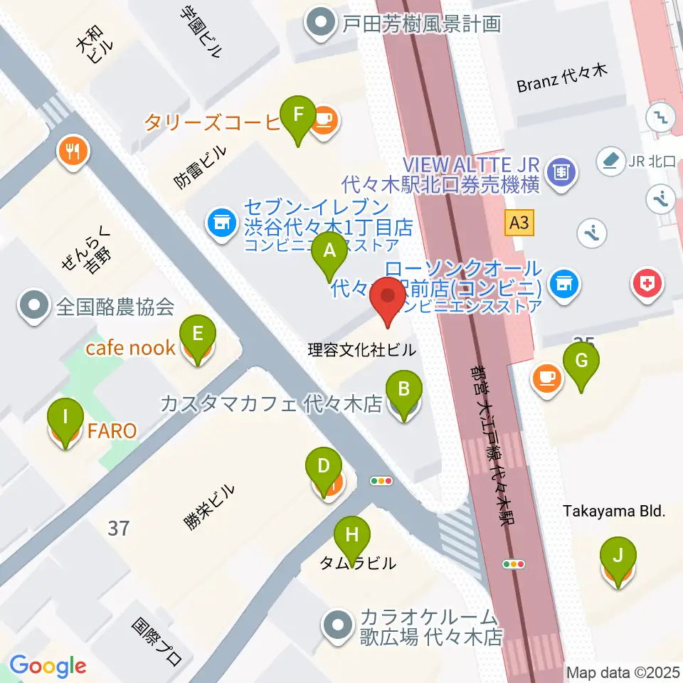 festina-lente music school周辺のカフェ一覧地図