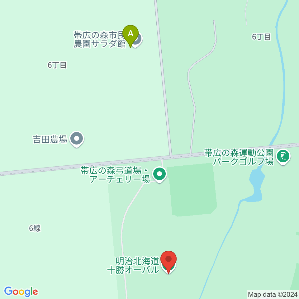 明治北海道十勝オーバル周辺のカフェ一覧地図