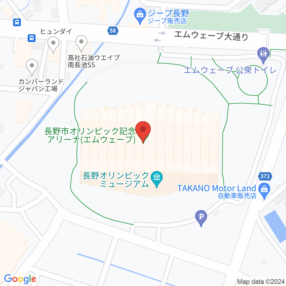 エムウェーブ周辺のカフェ一覧地図