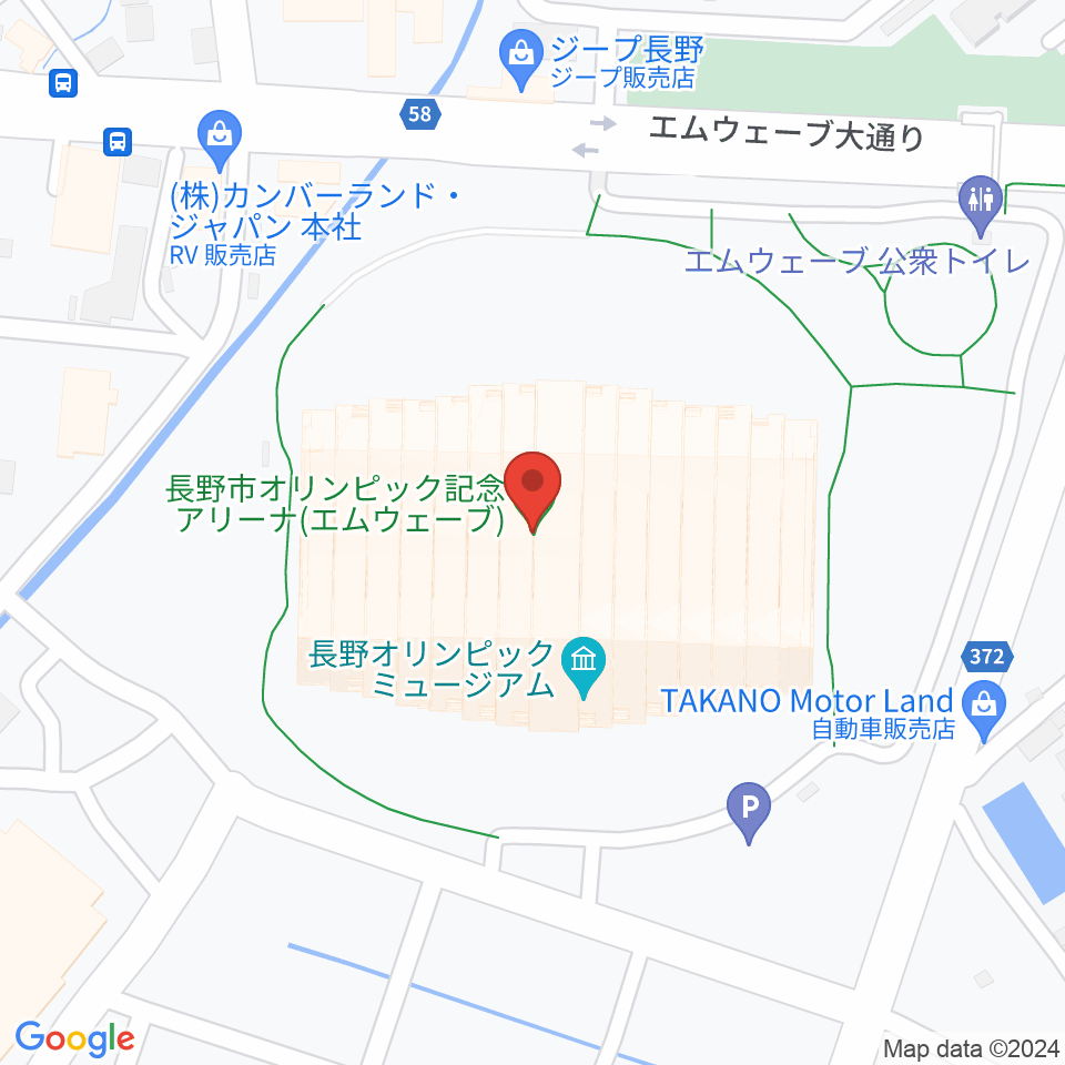 エムウェーブ周辺のカフェ一覧地図