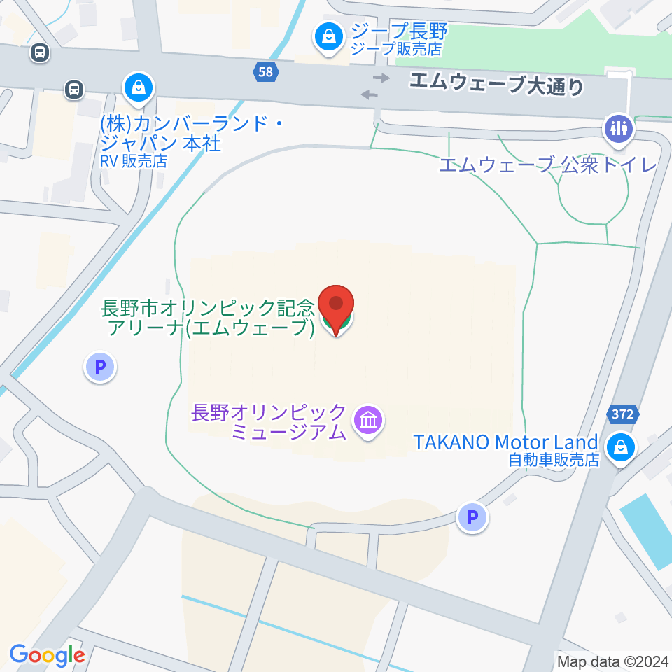 エムウェーブ周辺のカフェ一覧地図