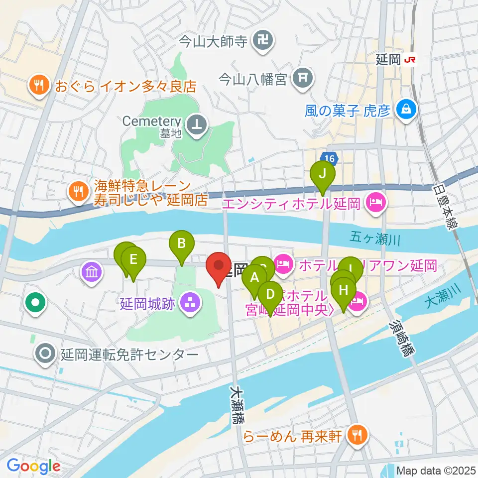 野口遵記念館周辺のカフェ一覧地図