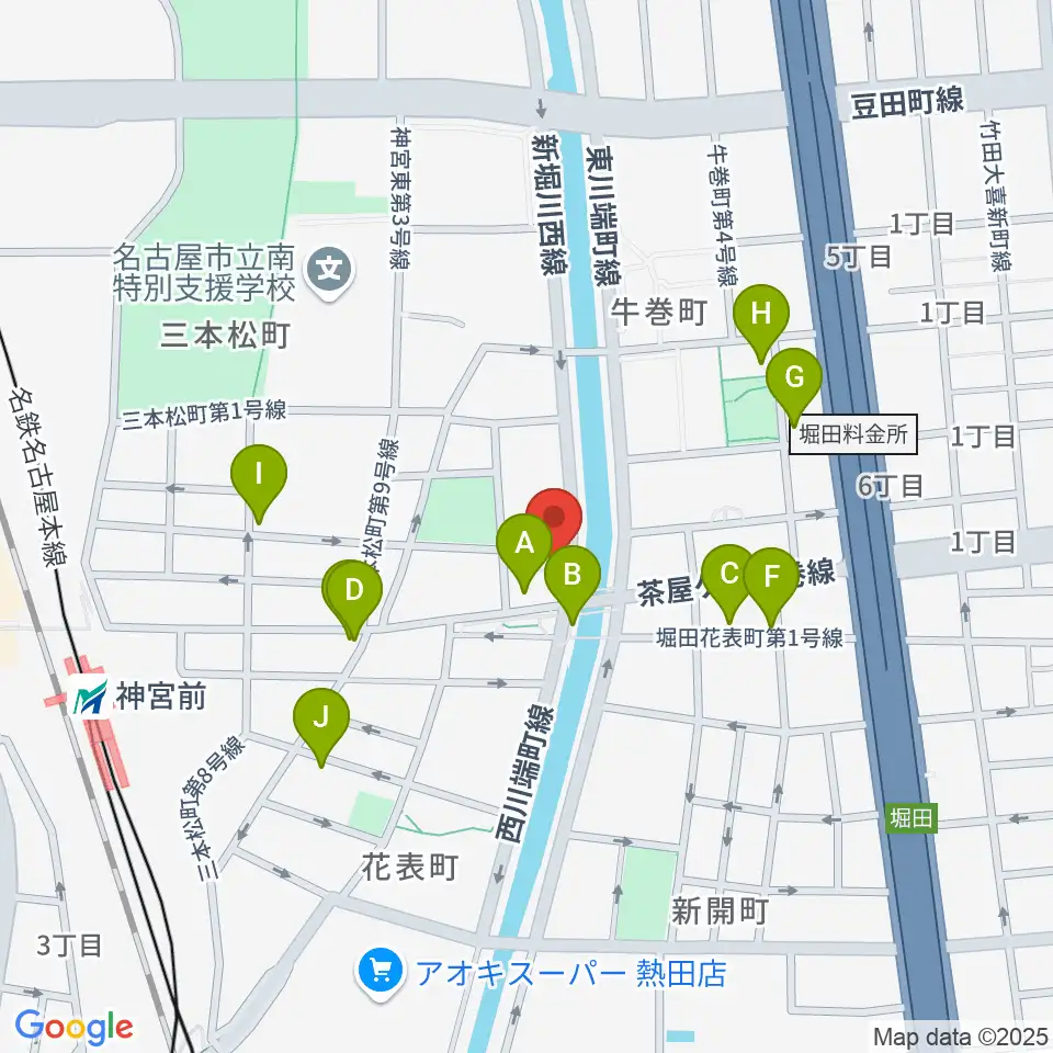 神宮前レコーディングスタジオ周辺のカフェ一覧地図