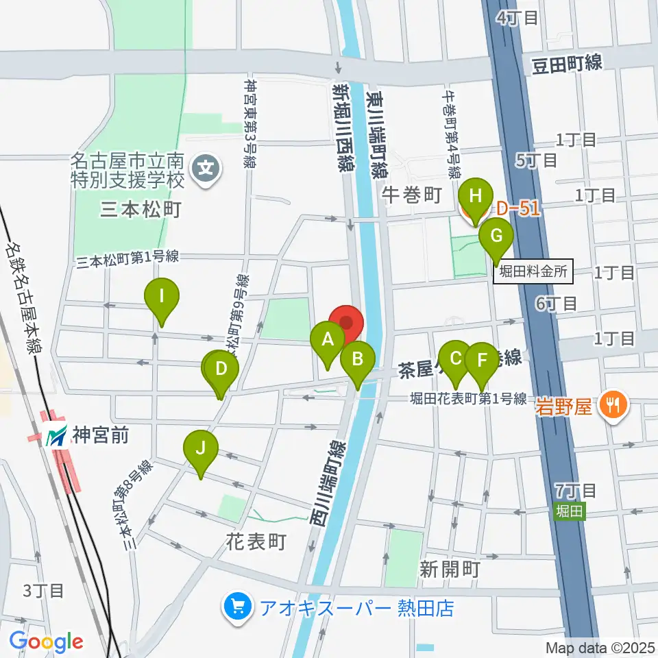 神宮前レコーディングスタジオ周辺のカフェ一覧地図