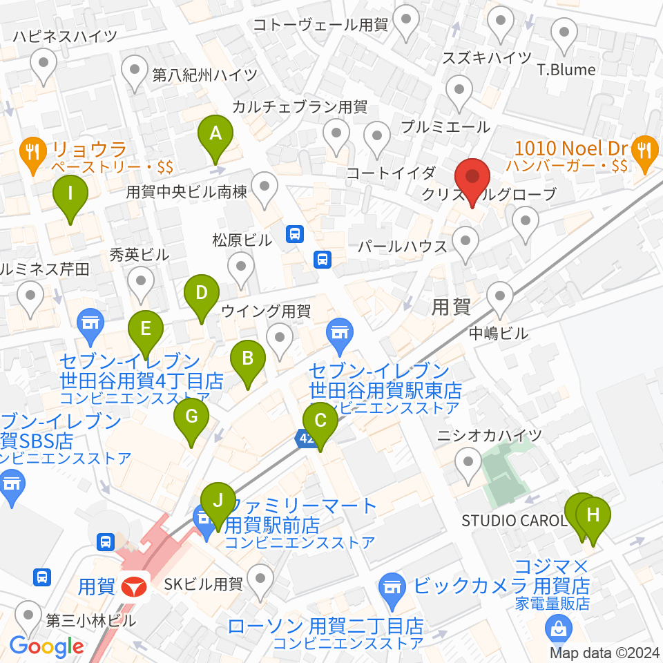 studio ATLIO周辺のカフェ一覧地図