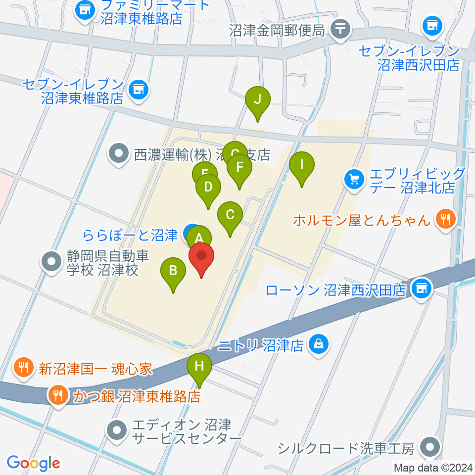 シネマサンシャインららぽーと沼津周辺のカフェ一覧地図