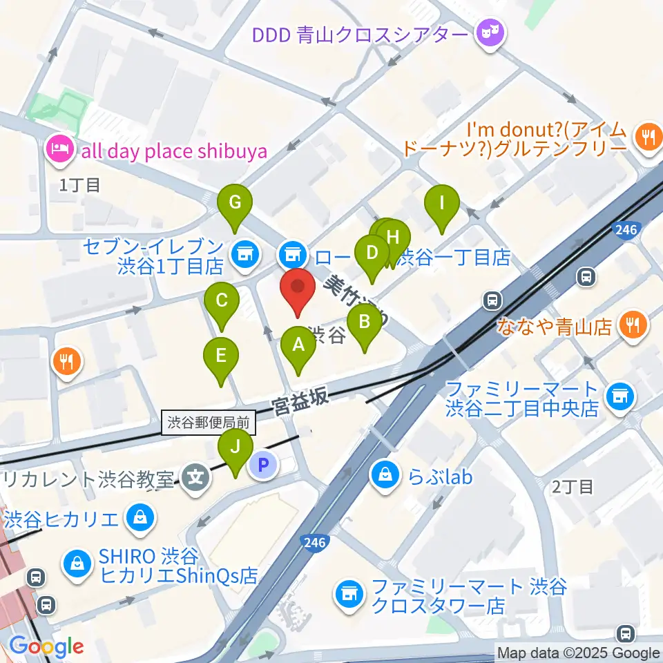 宮益坂十間スタジオ周辺のカフェ一覧地図