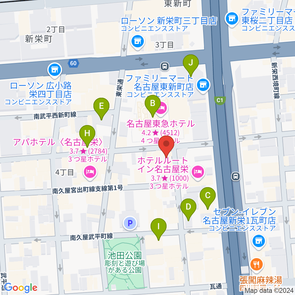 名古屋栄CIRCUS周辺のカフェ一覧地図