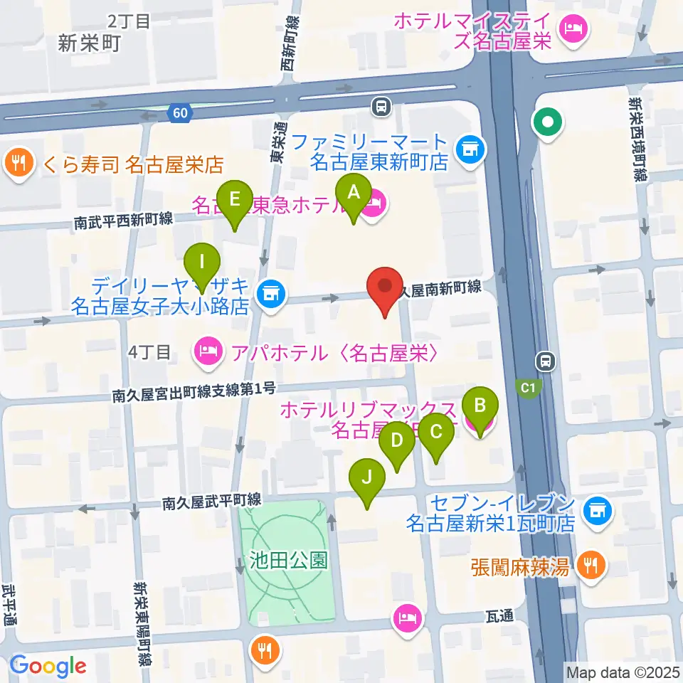 名古屋栄CIRCUS周辺のカフェ一覧地図