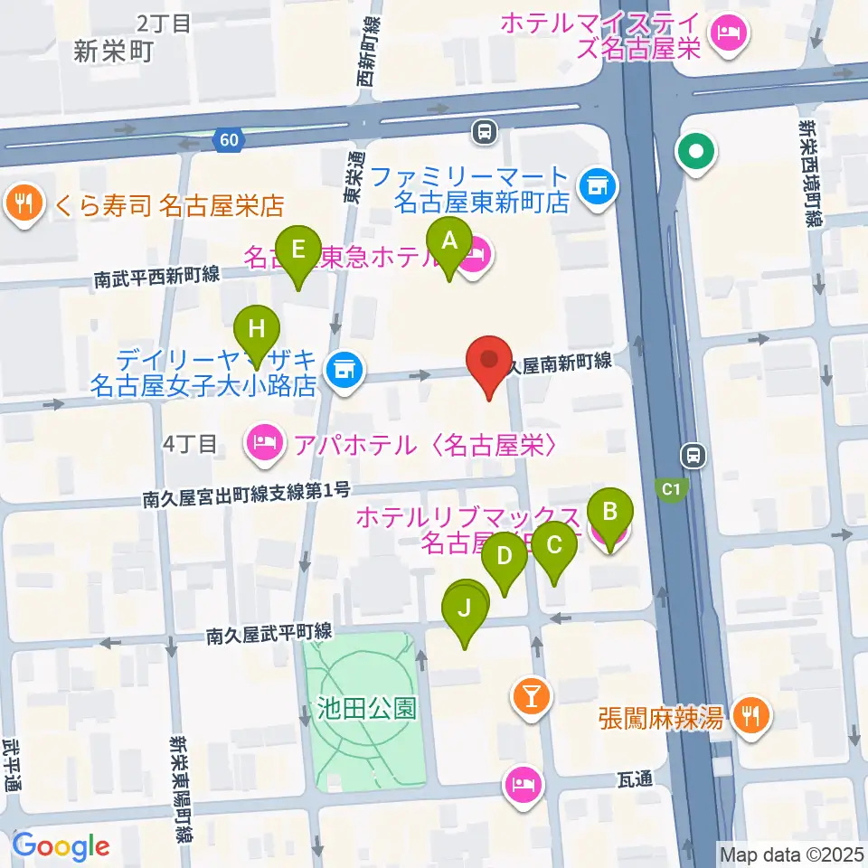 名古屋栄CIRCUS周辺のカフェ一覧地図