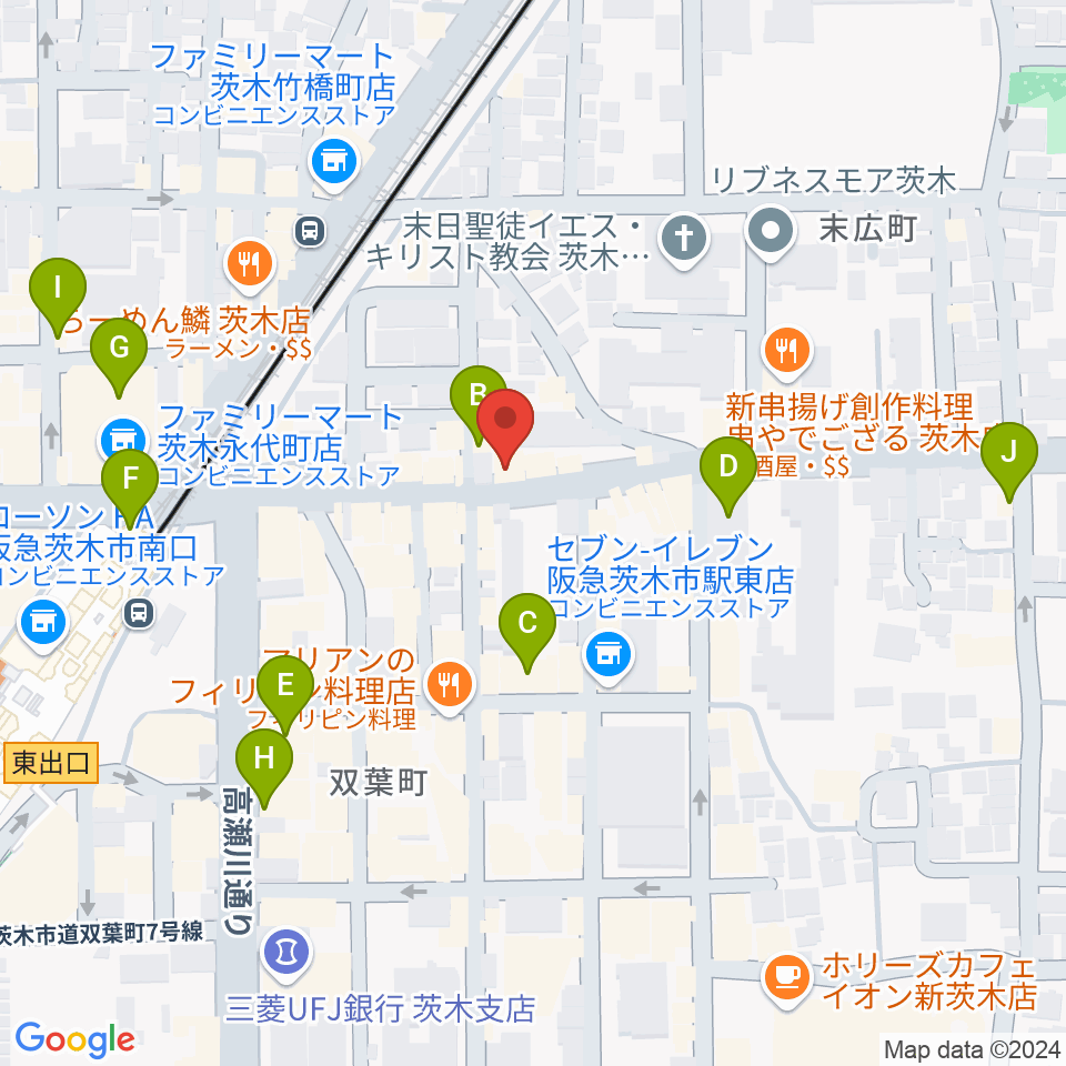 マリアナカフェ周辺のカフェ一覧地図