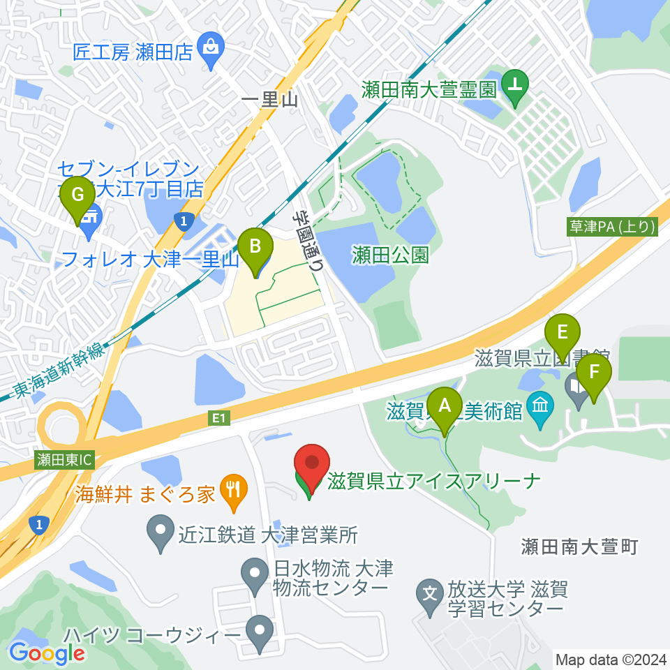 木下カンセーアイスアリーナ周辺のカフェ一覧地図