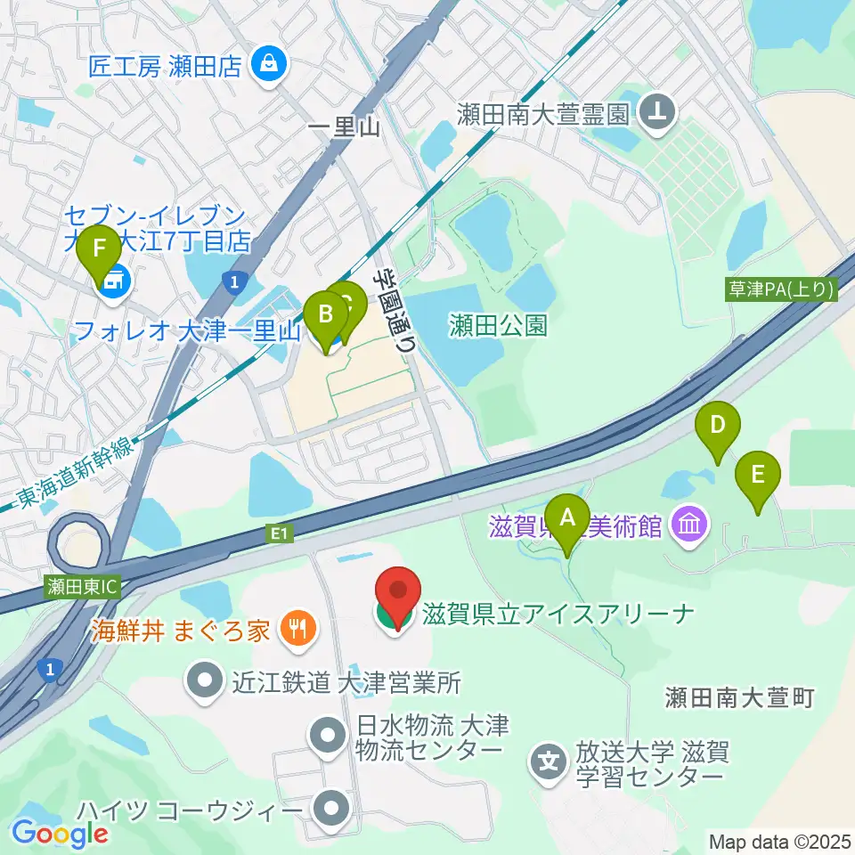 木下カンセーアイスアリーナ周辺のカフェ一覧地図