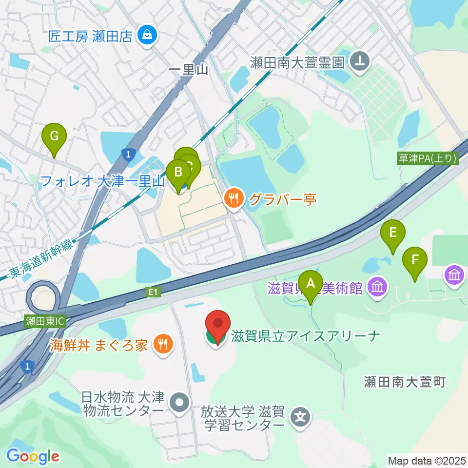 木下カンセーアイスアリーナ周辺のカフェ一覧地図