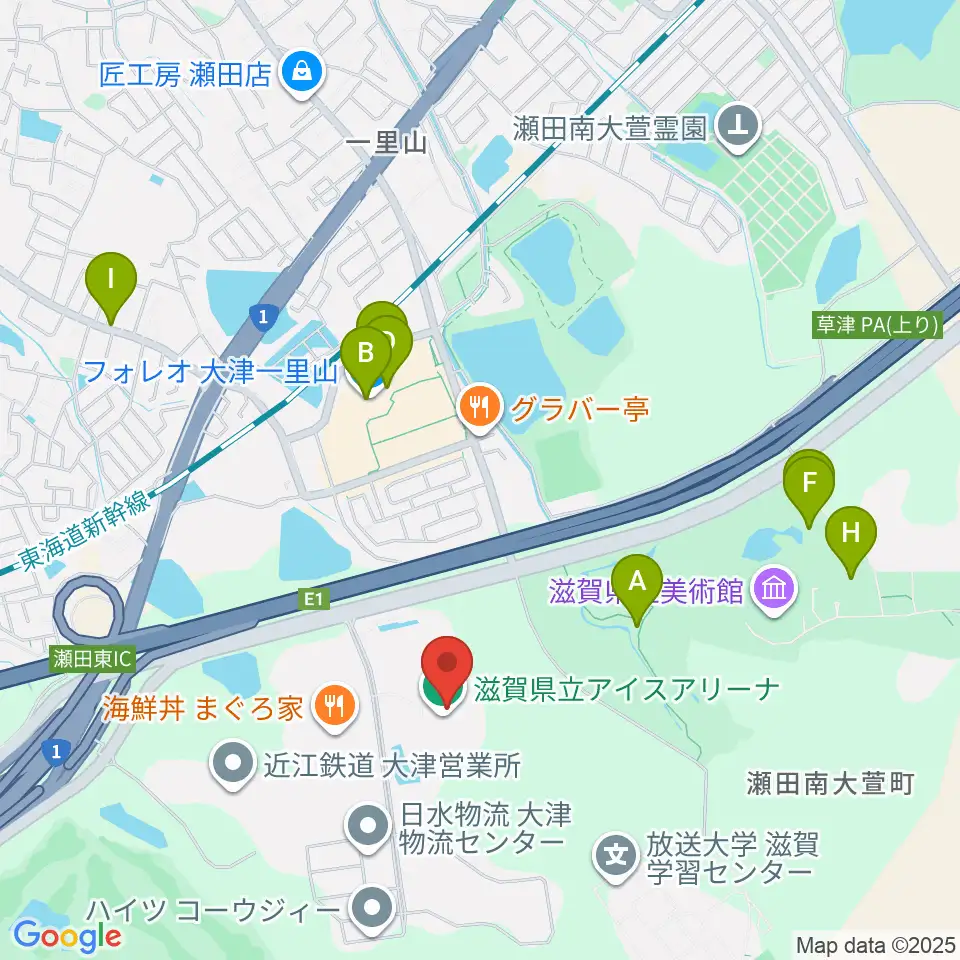 木下カンセーアイスアリーナ周辺のカフェ一覧地図