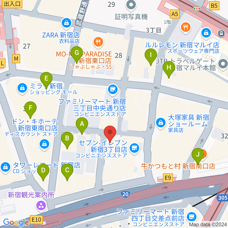 K’s cinema周辺のカフェ一覧地図