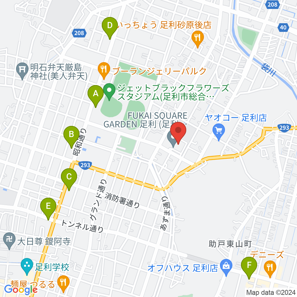 FUKAI SQUARE GARDEN 足利周辺のカフェ一覧地図