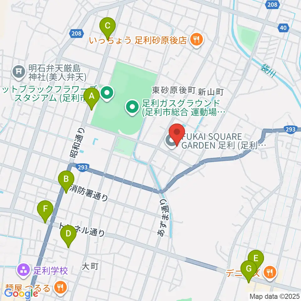 FUKAI SQUARE GARDEN 足利周辺のカフェ一覧地図