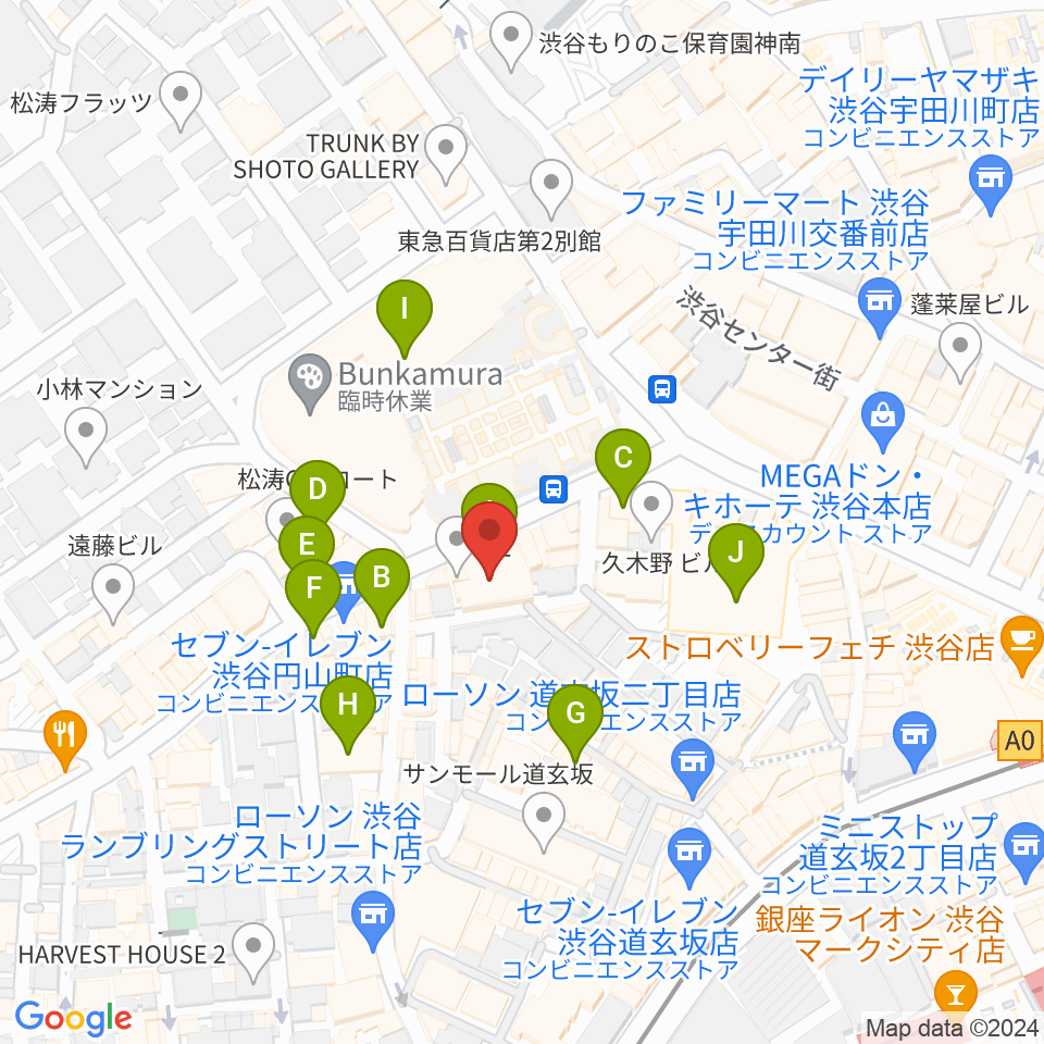 渋谷DAIA周辺のカフェ一覧地図