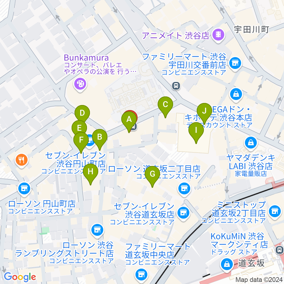 渋谷DAIA周辺のカフェ一覧地図