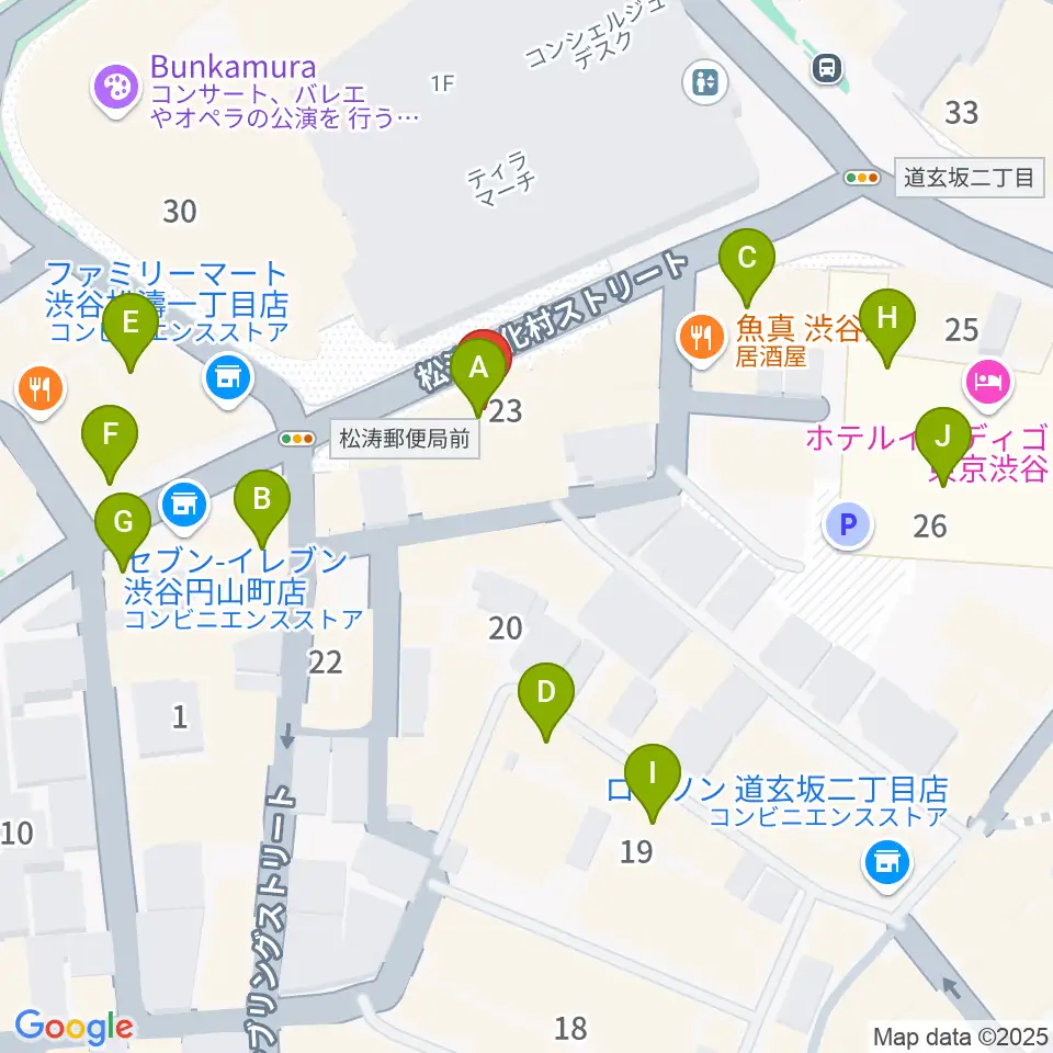 渋谷DAIA周辺のカフェ一覧地図
