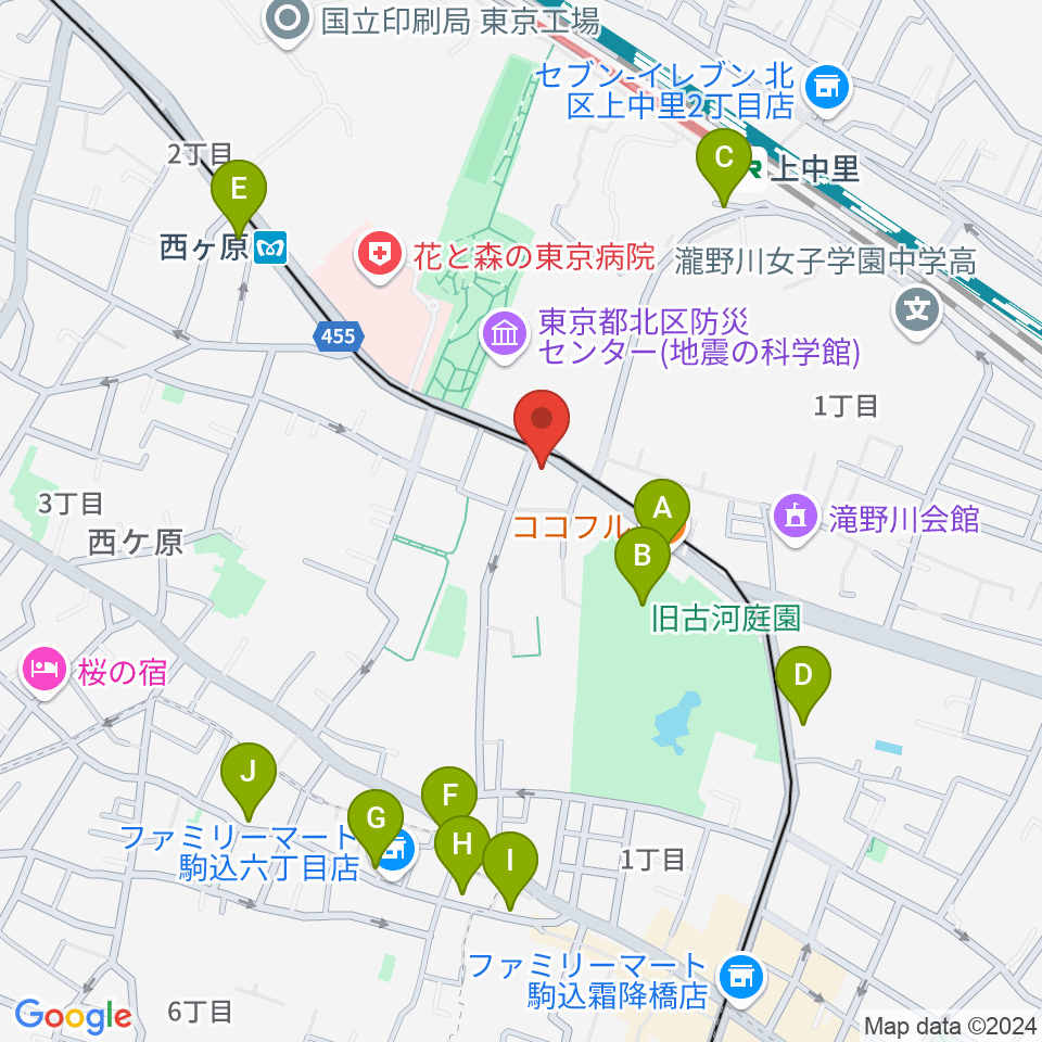 スタジオスカウト周辺のカフェ一覧地図