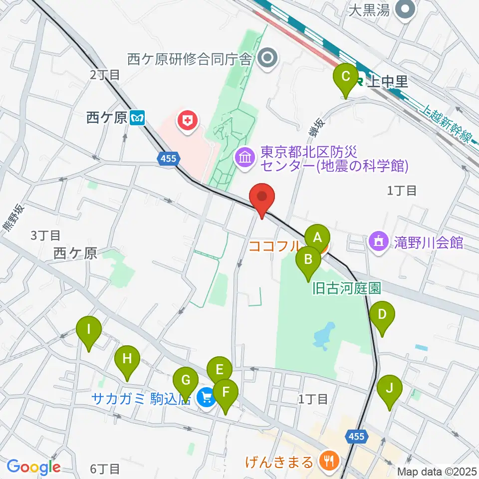 スタジオスカウト周辺のカフェ一覧地図