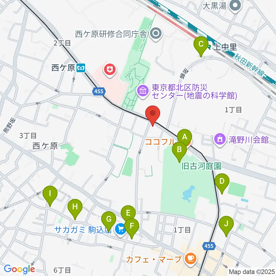 スタジオスカウト周辺のカフェ一覧地図