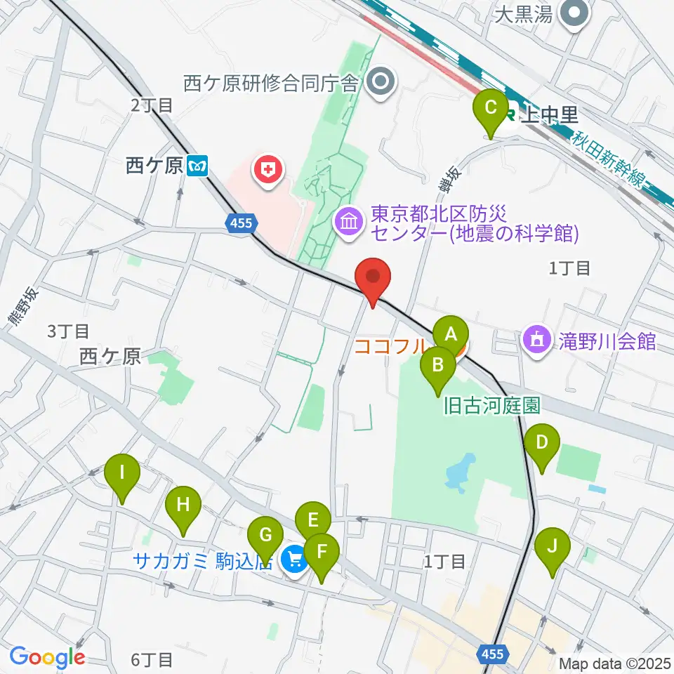 スタジオスカウト周辺のカフェ一覧地図